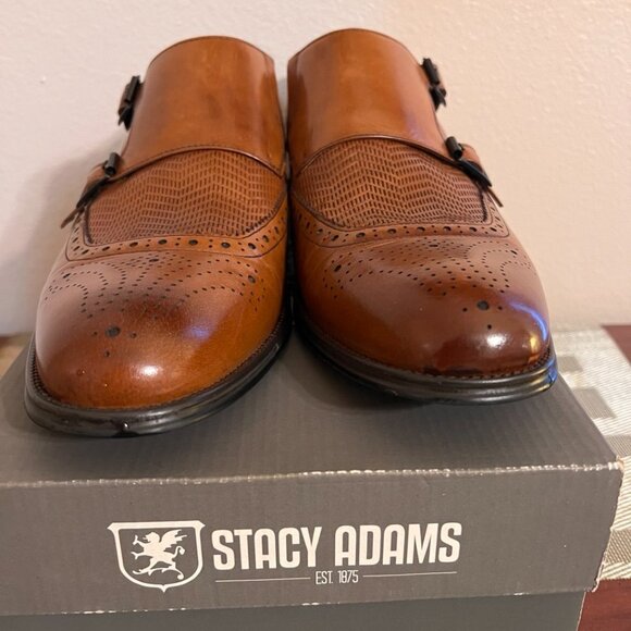 NWT Bayne Leather Cap Toe Double Monk Strap Dress Shoes - Picture 2 of 4